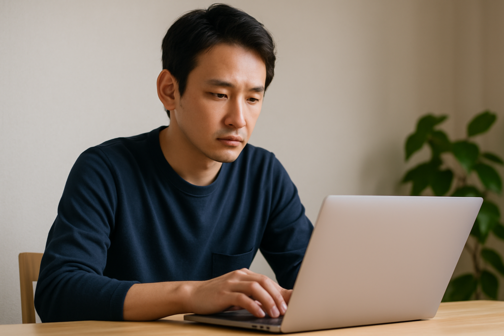 パソコンで情報収集をする人